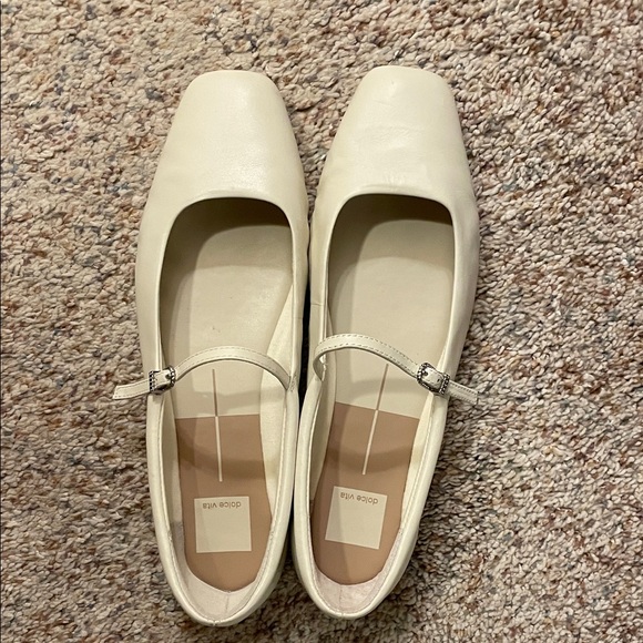 Dolce Vita Reyes Ivory Leather Mary Jane Flats 9.5 - Picture 1 of 7
